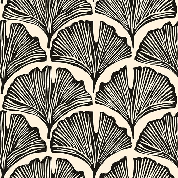 Tempaper x Novogratz Zebra Black Feather Palm Removable Peel and Stick Wallpaper by TempaperCo