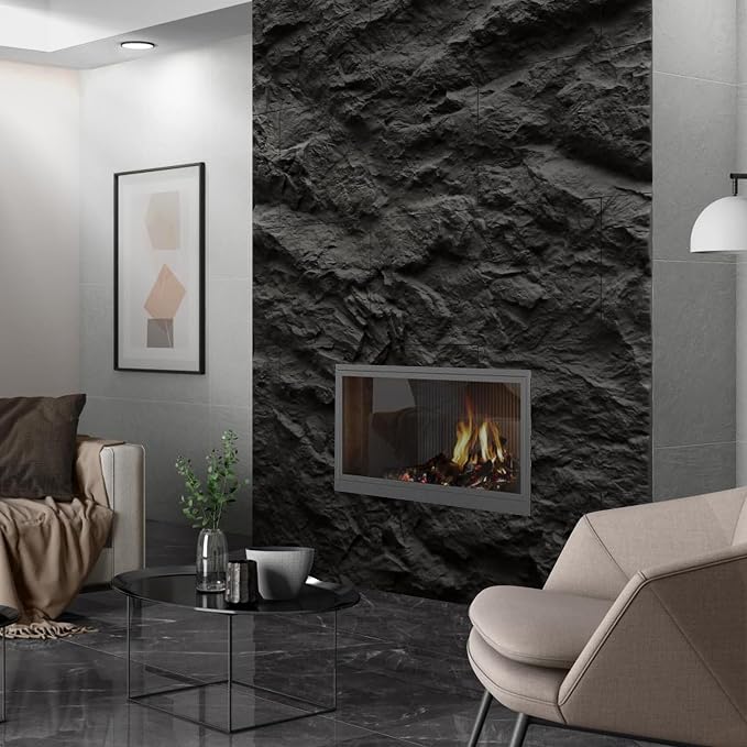 KASARO 3D Faux Stone Wall Panels, Cement Texture Thicker Accent - Image 5