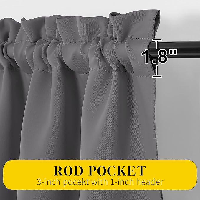 NICETOWN Short Curtains with Attached Valance - Image 3