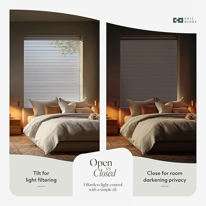 CHICOLOGY Cordless Mini Blinds for Indoor Windows, 28.75" W x 48" H, Light - Image 6