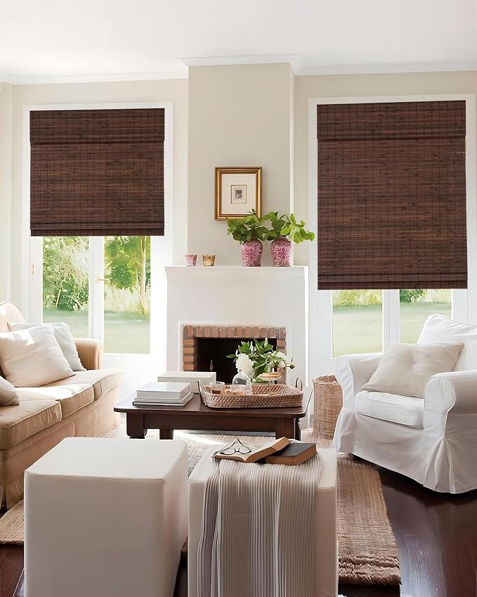 42''W X 72''H Cordless Bamboo Roman Shades - Image 7