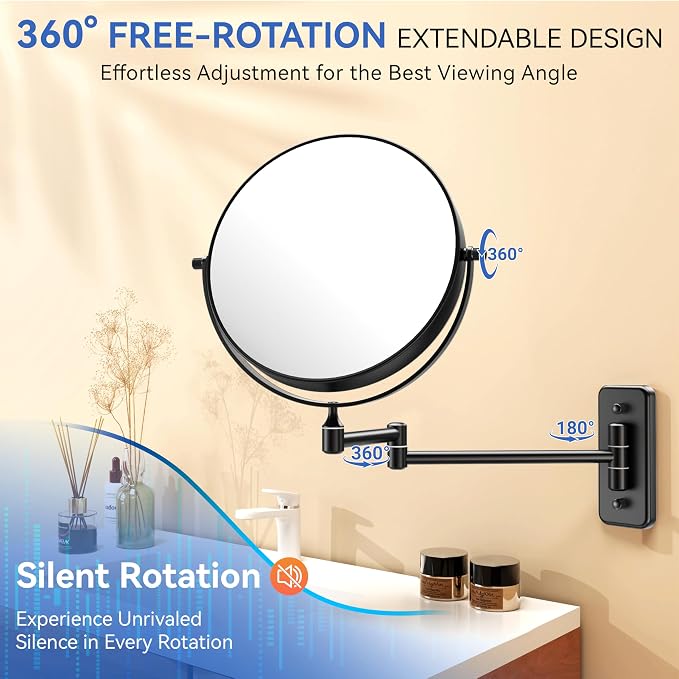 Auxmir 1X/30X Wall Mounted Makeup Mirror, Double Sided Magnifying Mirror - Image 3