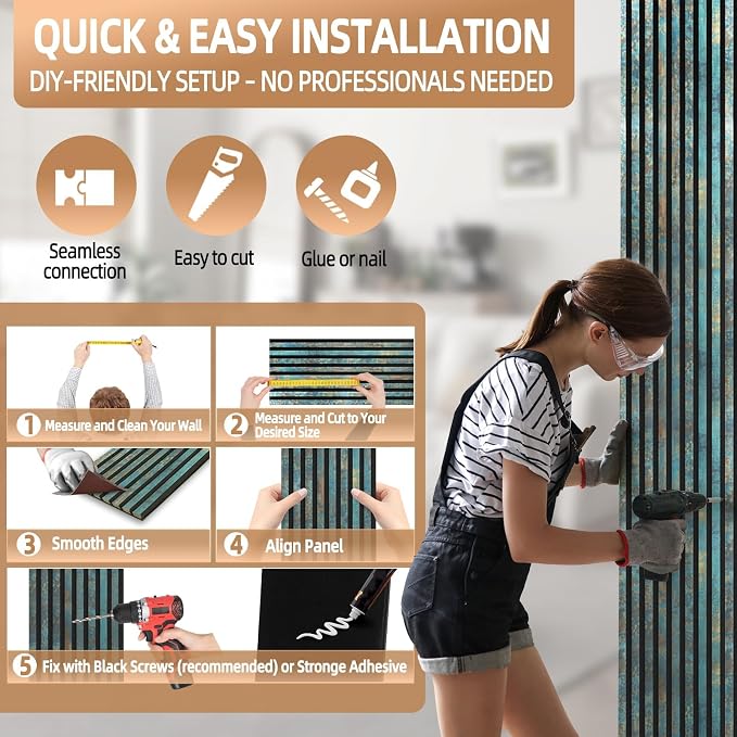 Wood Slat Wall Panels for Interior Wall Decor, Acoustic MDF Wall Panels - Image 7