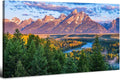 AIYISU Grand Teton Mountain Wall Art Sunset Nature National Park Posters Oxbow by HOME