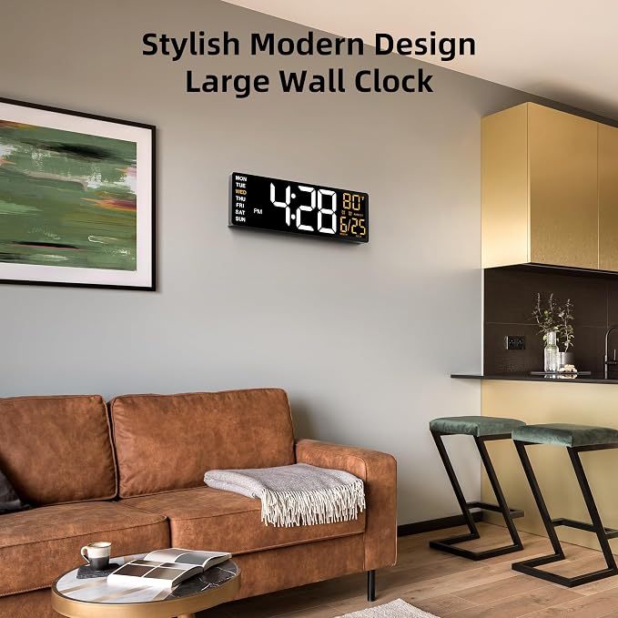 EASYERA 16.5" Large Digital Wall Clock - Image 2