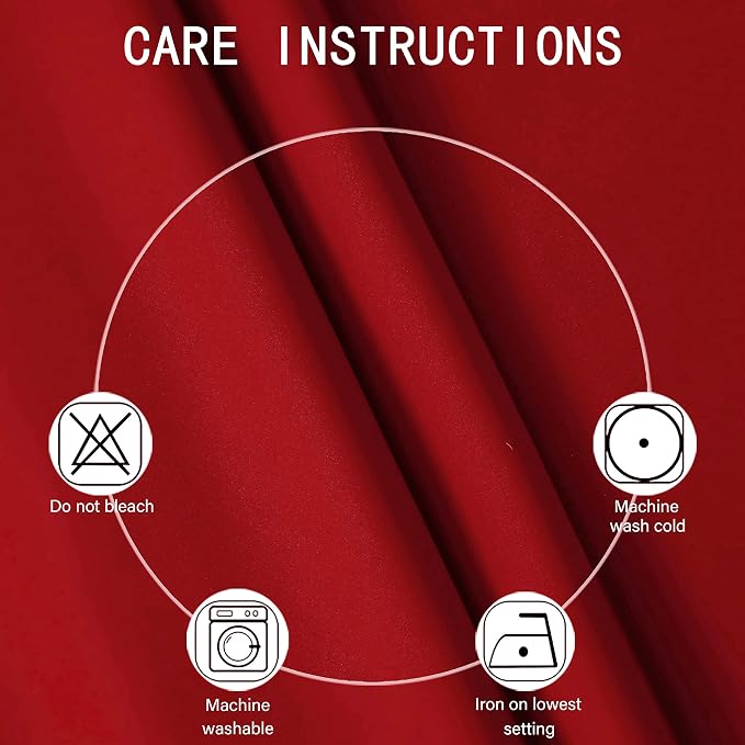 LEMOMO Bright Red Blackout Curtains 66 x 63 Inch Length/Set of 2 Curtain - Image 4