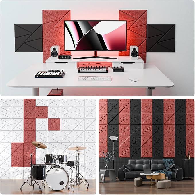 22 Pack Acoustic Panels with Self-Adhesive, Sound Panels High Density, - Image 4