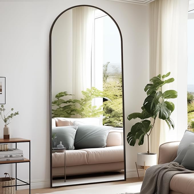 Rowjut Floor Full Length Mirror, Arched Mirrors Full Length 76"x34" by Rowjut