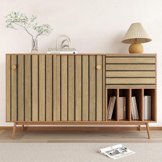 VEELIKE Natural Oak Wood Slat Wallpaper Peel and Stick Light Wood Panel Look - Image 7
