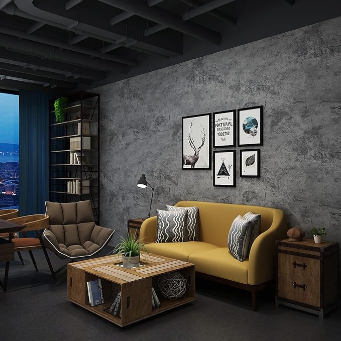 16"×354" Grey Blue Concrete Contact Paper 3D Extra Thick Faux Cement Concrete - Image 3