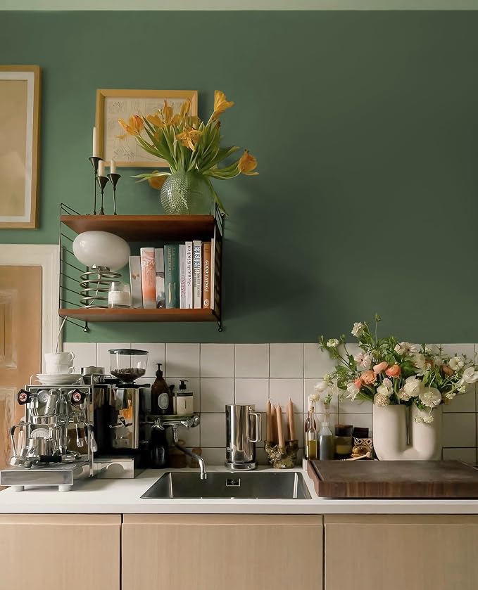 Dimoon 236''x17.7'' Green Peel and Stick Wallpaper Contact Paper Modern Self - Image 5