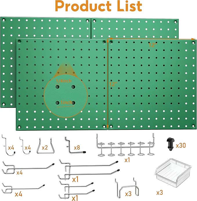 PegBoard, Heavy Duty Peg Board for Walls Home, Garage Tool Storage, Craft Room - Image 2