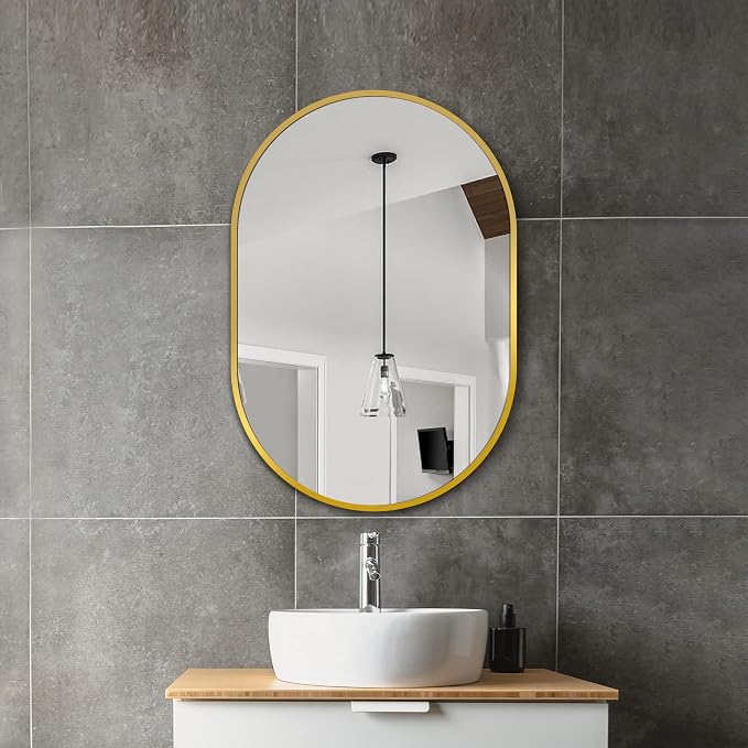 Bathroom Mirror for Wall, Metal Framed Vanity Mirror - Image 2