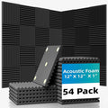 54 Pack Sound Proof Foam Panels |12"×12"×1" Quick-Recovery Soundproof Wall by Temgcuam