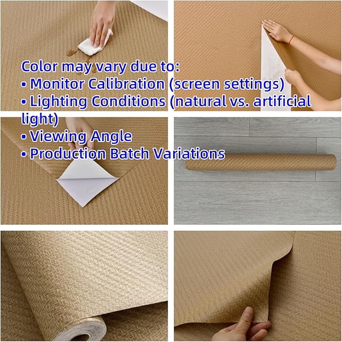 Haimin Fabric Wallpaper Textured Contact Paper Grasscloth Peel and Stick Faux - Image 2
