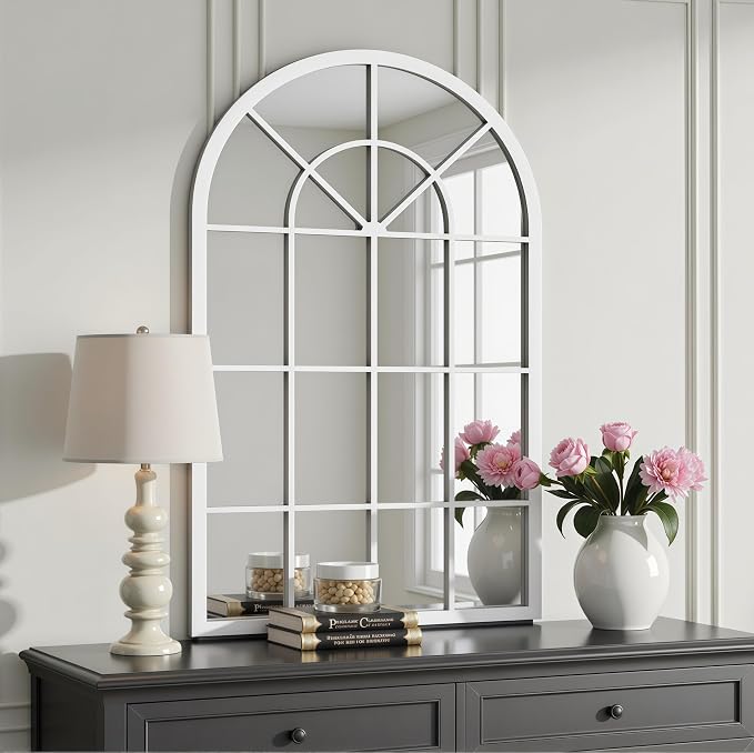 Arch Wall Mirror Mounted Decorative, Arched Window Pane Mirror - Image 2