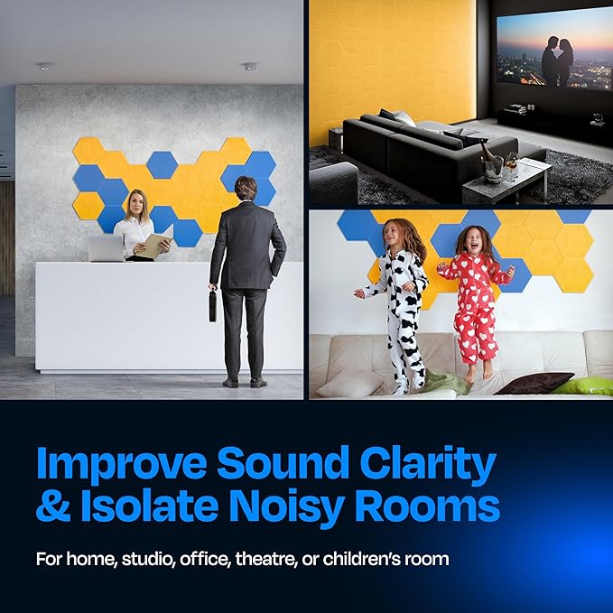 Acoustic Panels 12-Pack Soundproof Wall Panels 12"X10.4"X0.4" Sound Panels High - Image 4