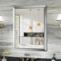 28x36 Inch Brushed Silver Bathroom Mirror by Briivuemodernmirrors
