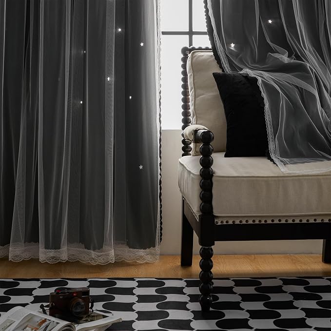 XiDi Grommet Blackout Curtains for Bedroom & Living Room, Unicorn Pattern - Image 7