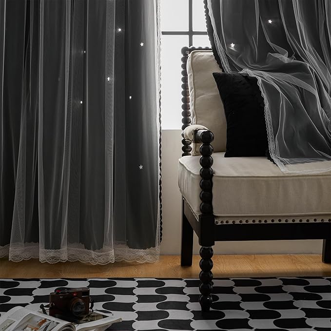 XiDi Blackout Drapes for Bedroom Windows, Unicorn Curtains for Kids Room - Image 7