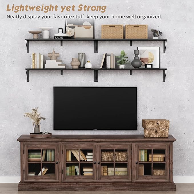 Forbena Floating Shelves 36 Inches Long 8 in Deep Set of 3, Large Wall Shelf - Image 4