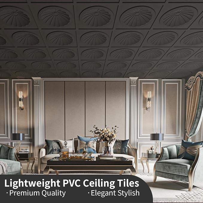 Art3dwallpanels Ceiling Tiles 12 Pack Drop Ceiling Tiles, 24 x 24 Inch High - Image 3