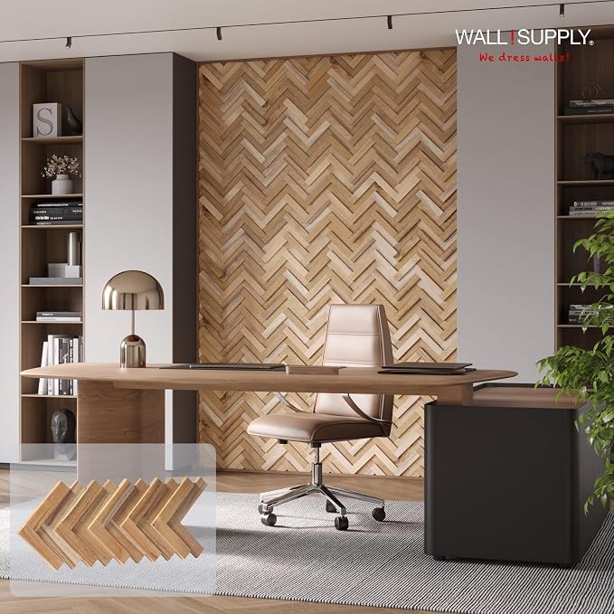 Wall!Supply 3D Wall Panels – Reclaimed Herringbone Asian Teak Wood – Home Decor - Image 2