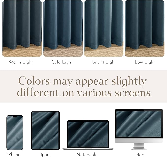 NICETOWN Slate Blue Blackout Velvet Curtains - Image 8