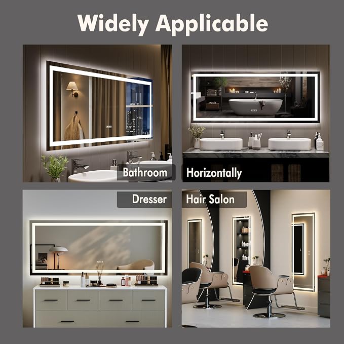 GarveeHome 60x24 LED Bathroom Mirror - Image 7