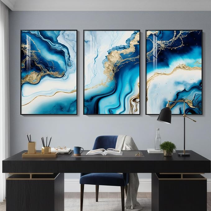 Large Framed Modern Elegant Abstract Wall Art - Image 5