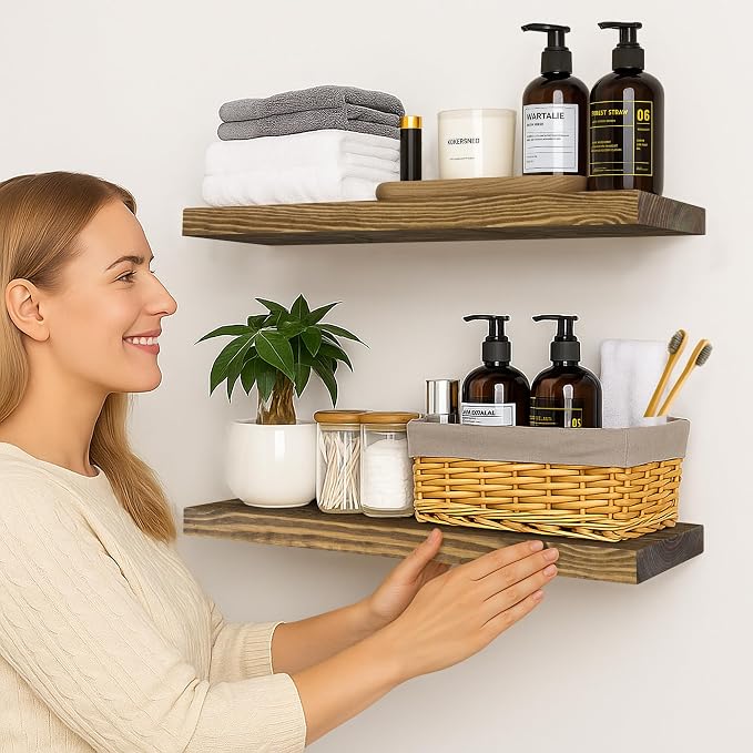 BGMG 30 inch Walnut Floating Shelves - Image 7