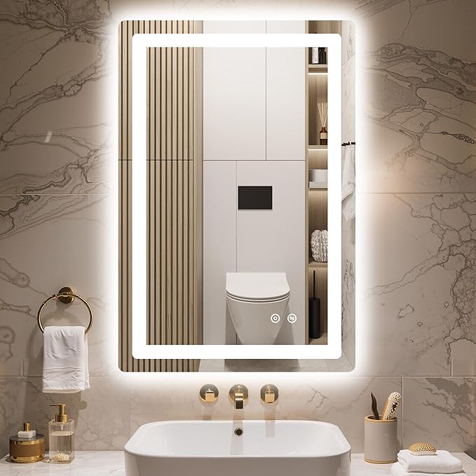 Delma LED Bathroom Mirror with Lights, 30x20 Vanity Mirror by Delma