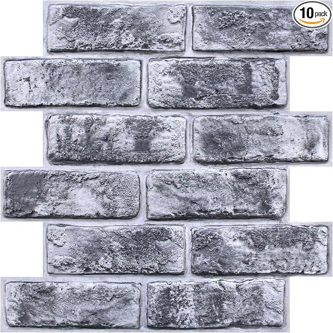 COMSTICKC 3D Faux Brick Wall Panels Peel and Stick, Small Size Thin PVC by COMSTICKCDECOR