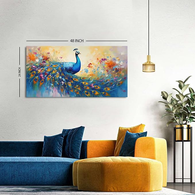 Abstract Peacock Wall Art Colorful Peacock Pictures Wall Decor Abstract Bird - Image 2