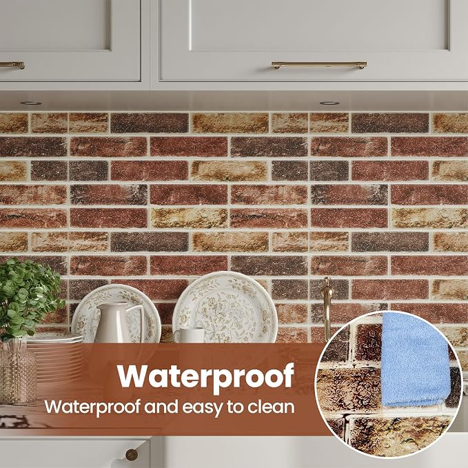 20 PCS 3D Wall Panels Brick Peel and Stick 26.7"x13.4" - Image 2