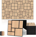 Mollywell Acoustic Panels, PVC Wood-Grain Decor, 12x12 Inch Carved Pattern by Mollywell