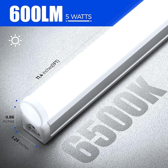 Barrina 6 Pack LED T5 Integrated Single Fixture 1FT, Linkable Under Cabinet - Image 7