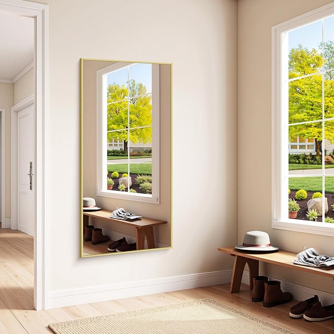 KOCUUY Large Gold Bathroom Mirror, 60x30 inch Rectangular Mirror - Image 3