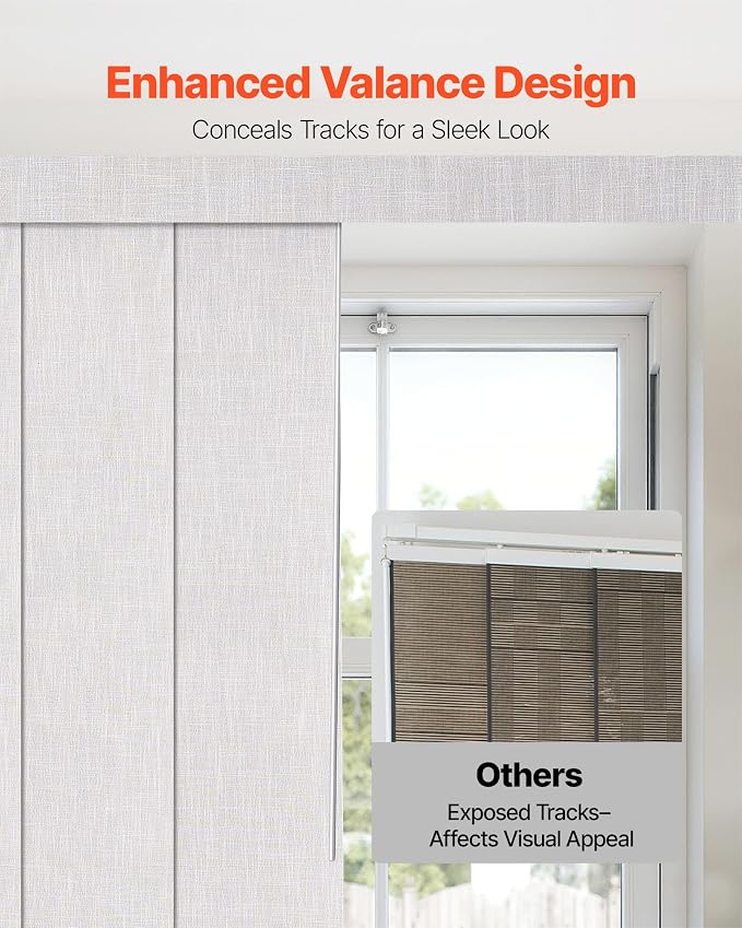 VEVOR Panel Track Blinds, Extendable Track from 45.8 in to 86 in W, Trimmable - Image 4