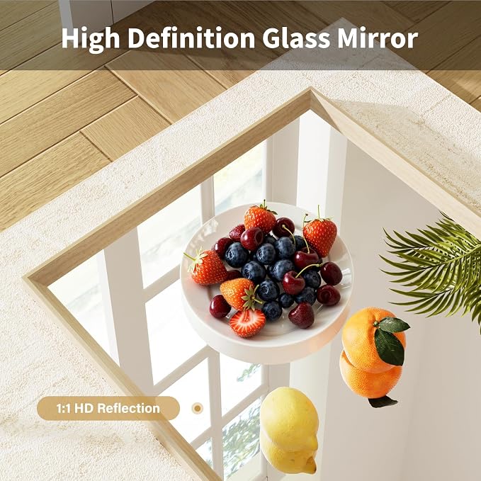 Oak Wood Effect Framed Wall Mirror, 22x30 Rectangle Mirror, Anti-desilvering - Image 7