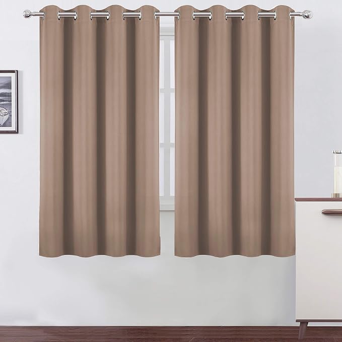 LEMOMO Cappuccino Blackout Curtains 66 x 63 Inch Length/Set of 2 Curtain by Lemomo
