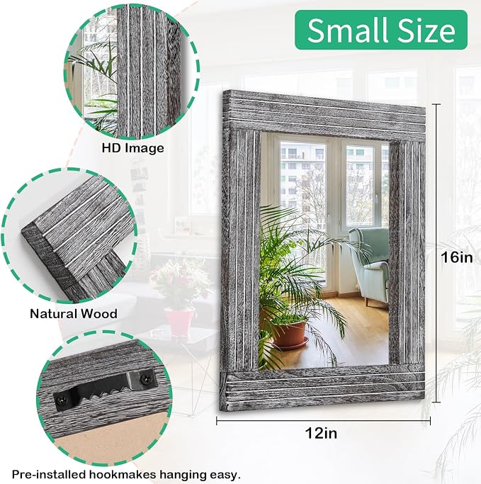 Rustic Wall Mirror Farmhouse, - Image 7