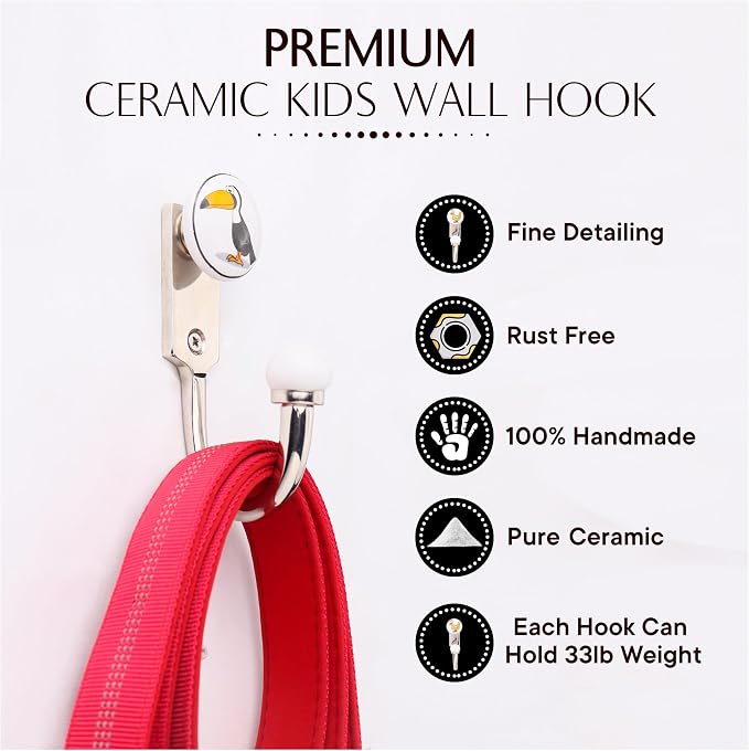 Indian Shelf Pack of 12 Ceramic Wall Hooks Kitchen - Image 7