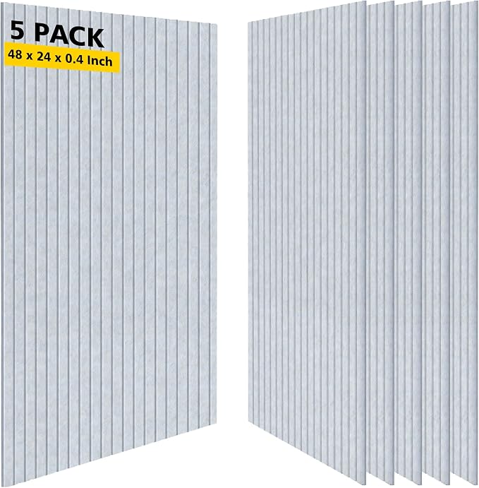 Acoustic Panels, 5 Pack Sound Panels, 47.2"x23.6"x0.35" Soundproof Wall Panels by AUTORIFIC