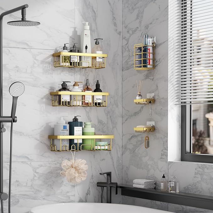 Veken Adhesive Shower Caddy 6-Pack, Gifts - Image 4