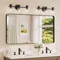 TETOTE 55 x 30 Inch Bathroom Mirror, Matte Black Modern Metal Frame Rectangle by TETOTE