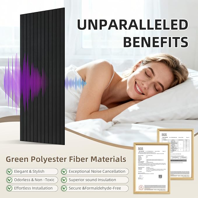 TO-TH Wood-Look Acoustic Wall Panels, 10 Pack 47.2” x 23.6” Acoustic Panels - Image 3