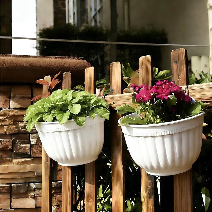 5 Pack Resin Wall Hanging Planter Pot Vertical Garden Living Wall Mount Window - Image 7
