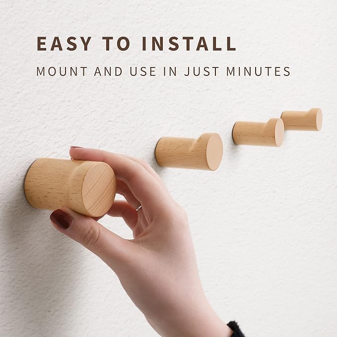 NAUMOO Natural Wooden Wall Hooks - Image 5