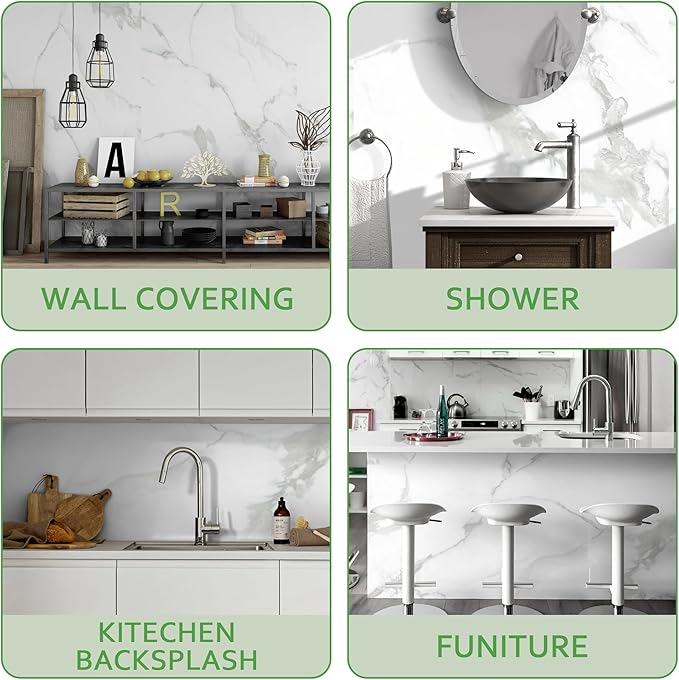 Marble Peel and Stick Waterproof Wall Paneling, Covers 38.75 Sq. Ft. - Image 5